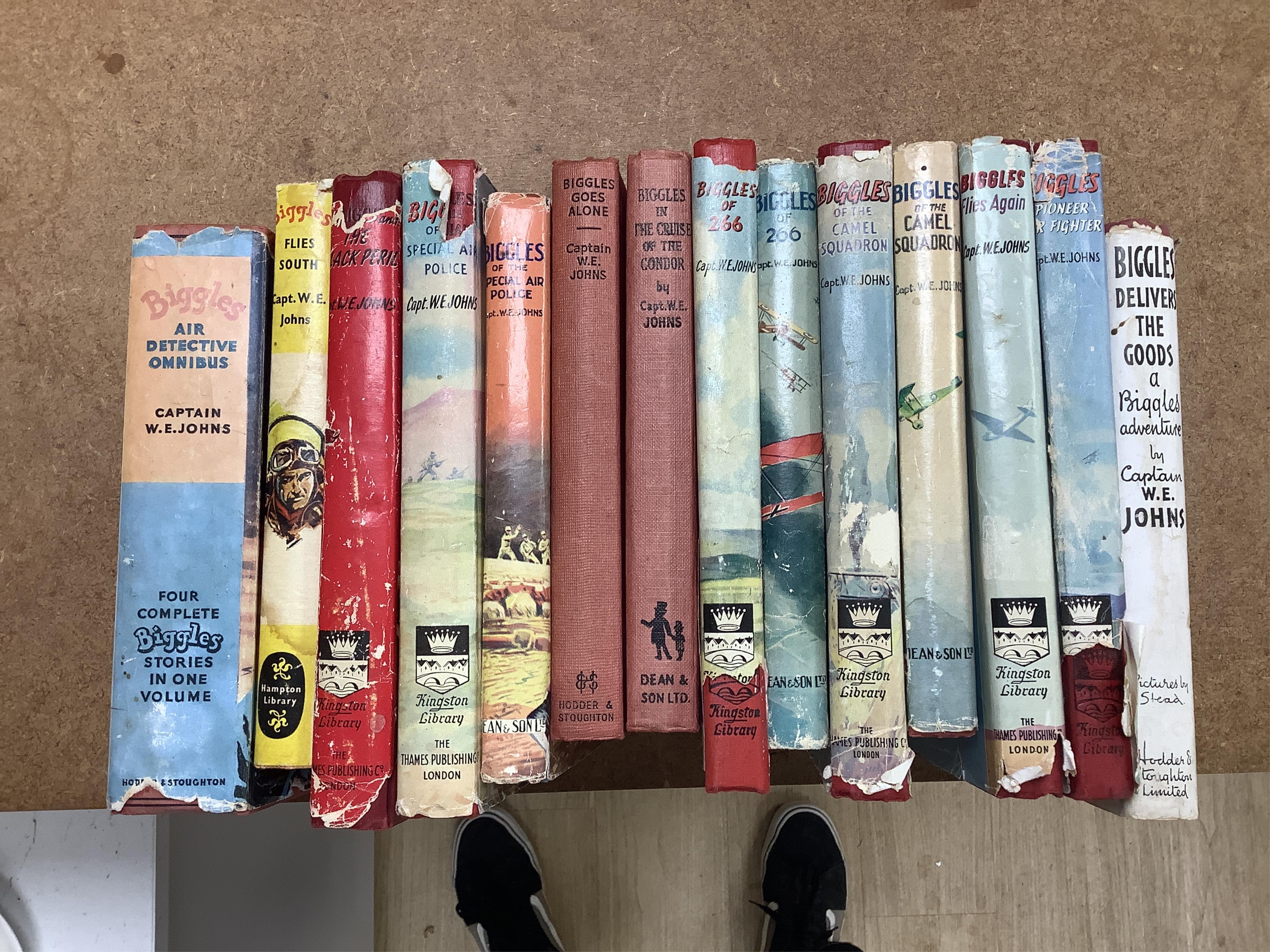 Children's Books - mostly illus. and in d/wrappers, including Biggles books; the Westermans; MacVicar's Tiger Mountain, Capon's The Cave of Cornelius; (1950's / 60's), approx. 120.